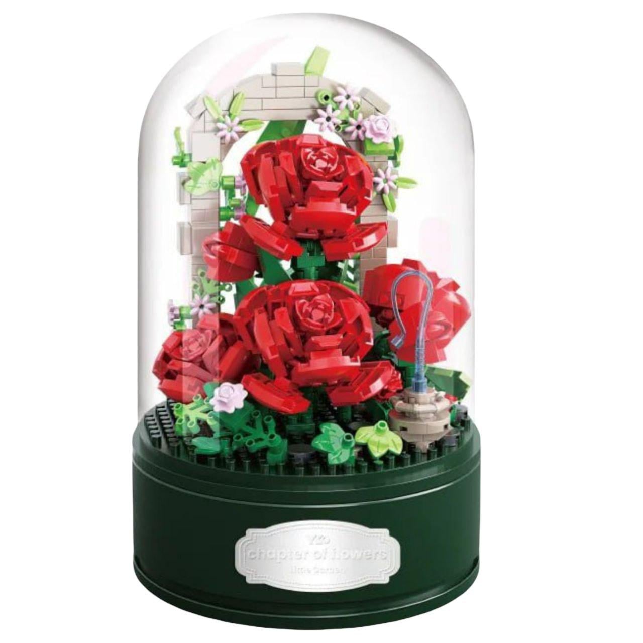 Конструктор музыкальный под куполом Красные розы P1060 9,4х9,4х16 см Красный (31993100)