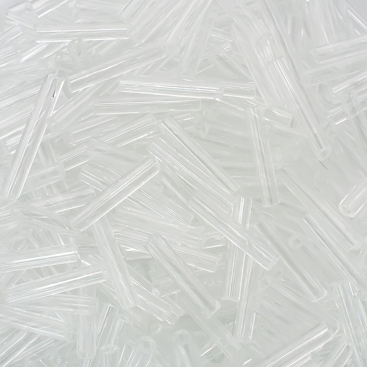 Бисер стеклярус 10 мм 25 г Прозрачный (БР0010с01)