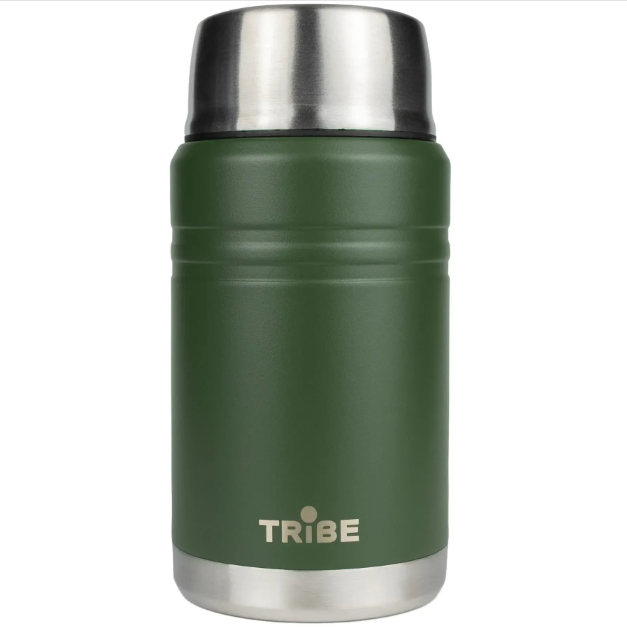 Термос Tribe 0.7 литра T-DE-0023 Food Jar пищевой Олива (8585053828686)