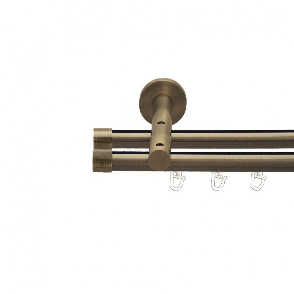 Карниз трубчатый двухрядный Orvit Заглушка 19/19 мм реверсный 240 см Антик (009-1318)
