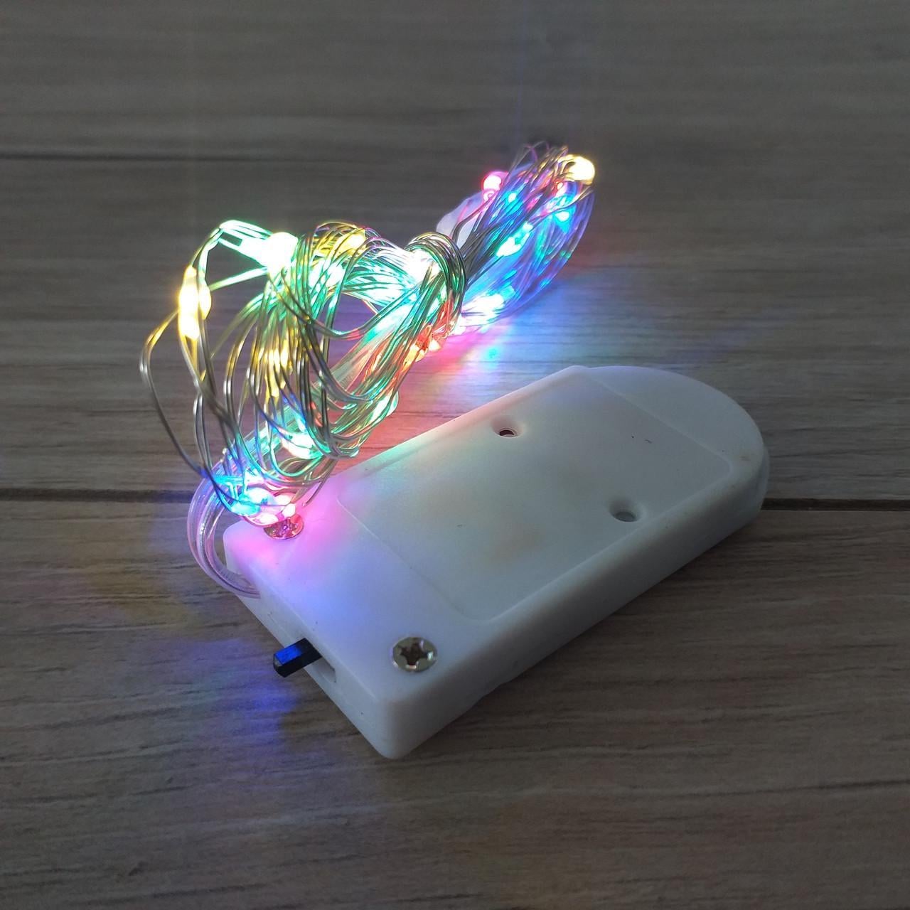 Гирлянда Капля росы 20 led на батарейках 2 м Мультиколор (KG-11596) Гирлянда Капля росы 20 led на батарейках 2 м Мультиколор (KG-11596)
