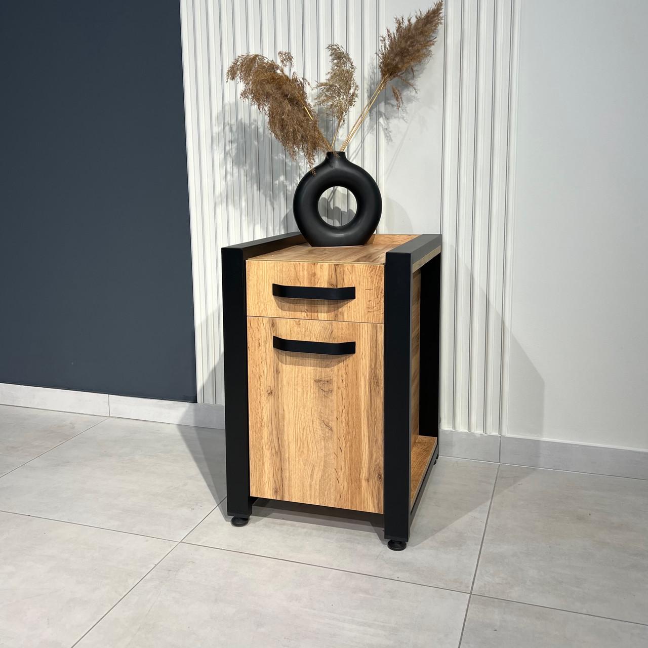 Тумба приліжкова LOFT з шухлядою та полицями (000088439) - фото 4