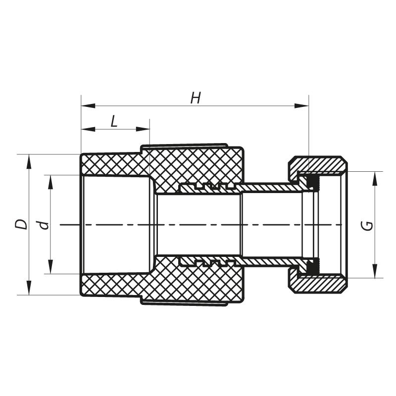 Муфта з накидною гайкою 20x1/2F PPR KOER K0141.PRO (KP0178) - фото 2