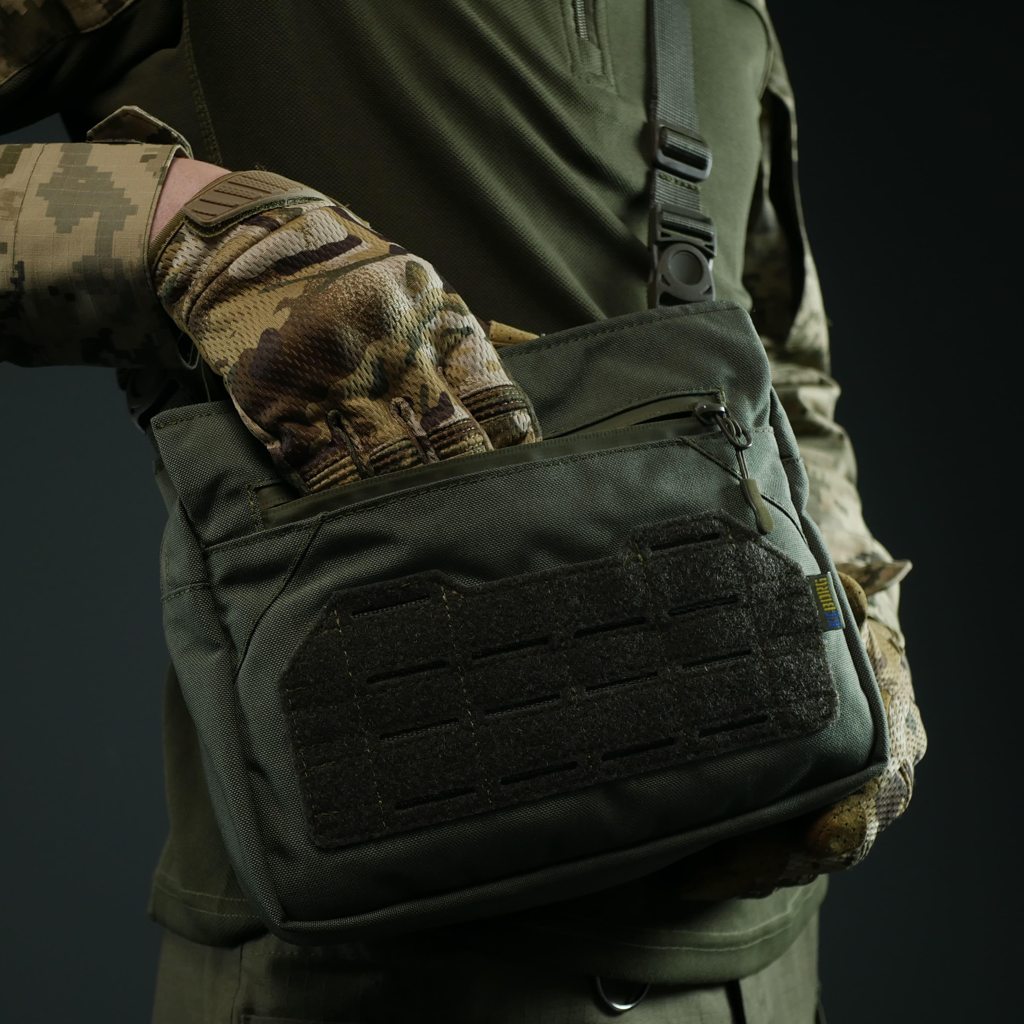 Сумка через плече Tactic city bag з IRR-просоченням Хакі (27516729) - фото 12