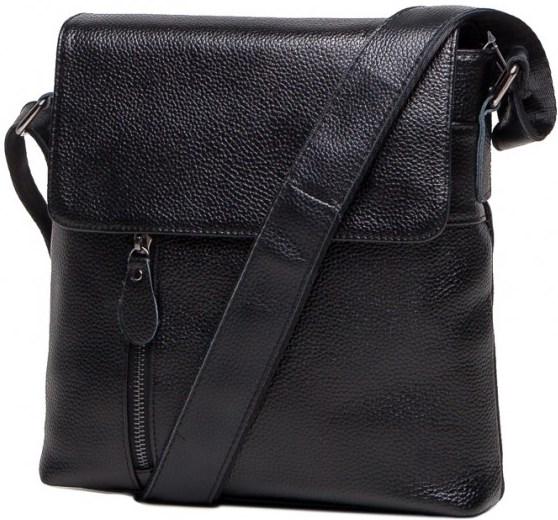 Сумка месенджер Vintage 14576 шкіряна Чорний