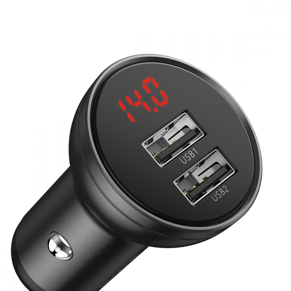 Зарядное устройство автомобильное BASEUS USB 4,8A Car Charger 24W Темно-серый (28273 gray) - фото 8