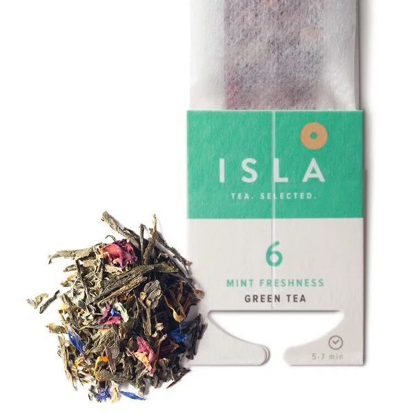 Чай зелений ISLA Mint Freshness №6 з м'ятою на чашку 2,4 г х 10 шт. (IS10022)