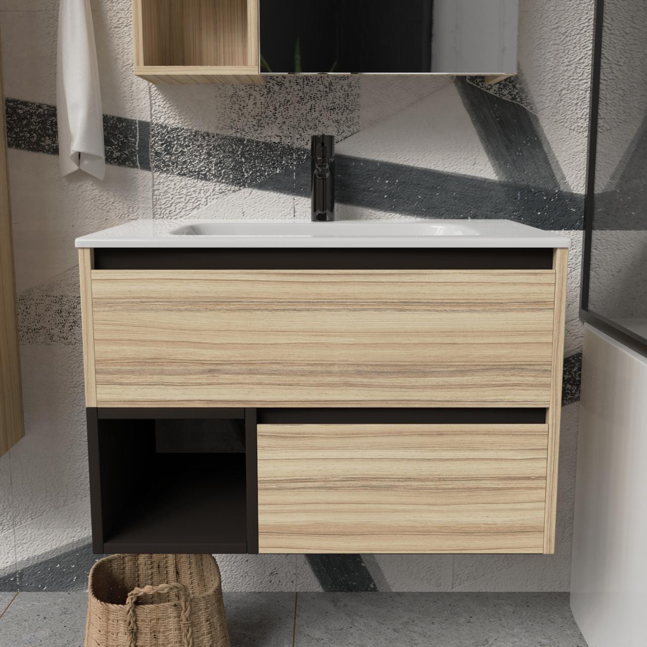 Тумба підвісна з раковиною MVK Vostok Craft 70 В2 700х450х530 мм Коко Боло (c270ko) - фото 1