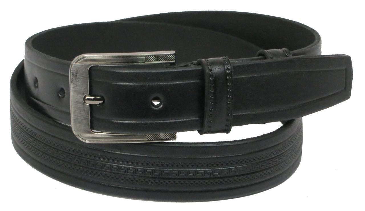 Ремень под брюки Skipper 1052-35 натуральная кожа 3,5 см Черный