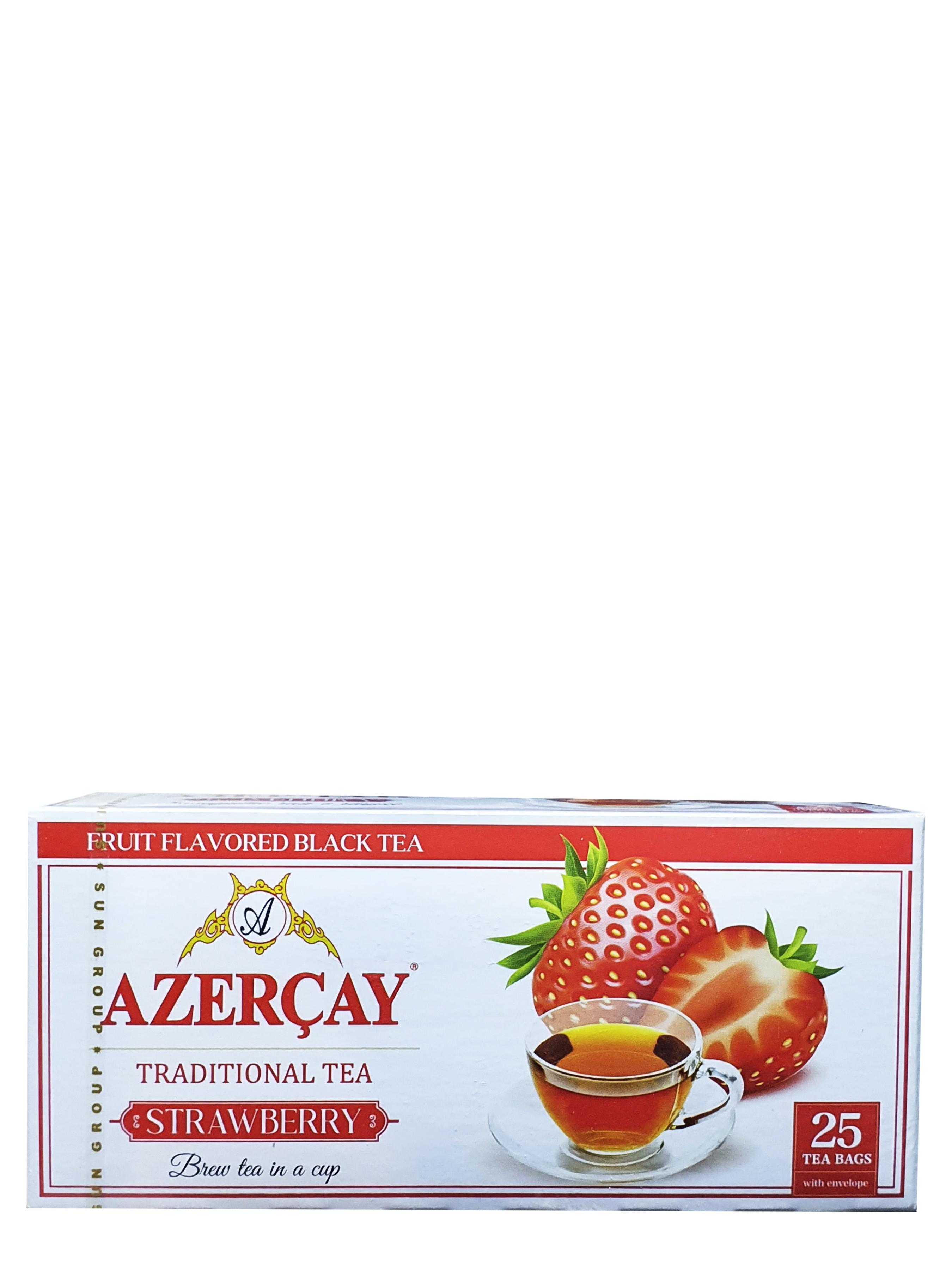 Чай черный Азерчай Клубника с ароматом клубники в пакетиках 25 пакетиков 1,8 г (1520) - фото 3
