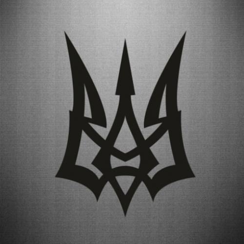 Наклейка Герб Украины №1 11,3x15 см Черный (21879143)