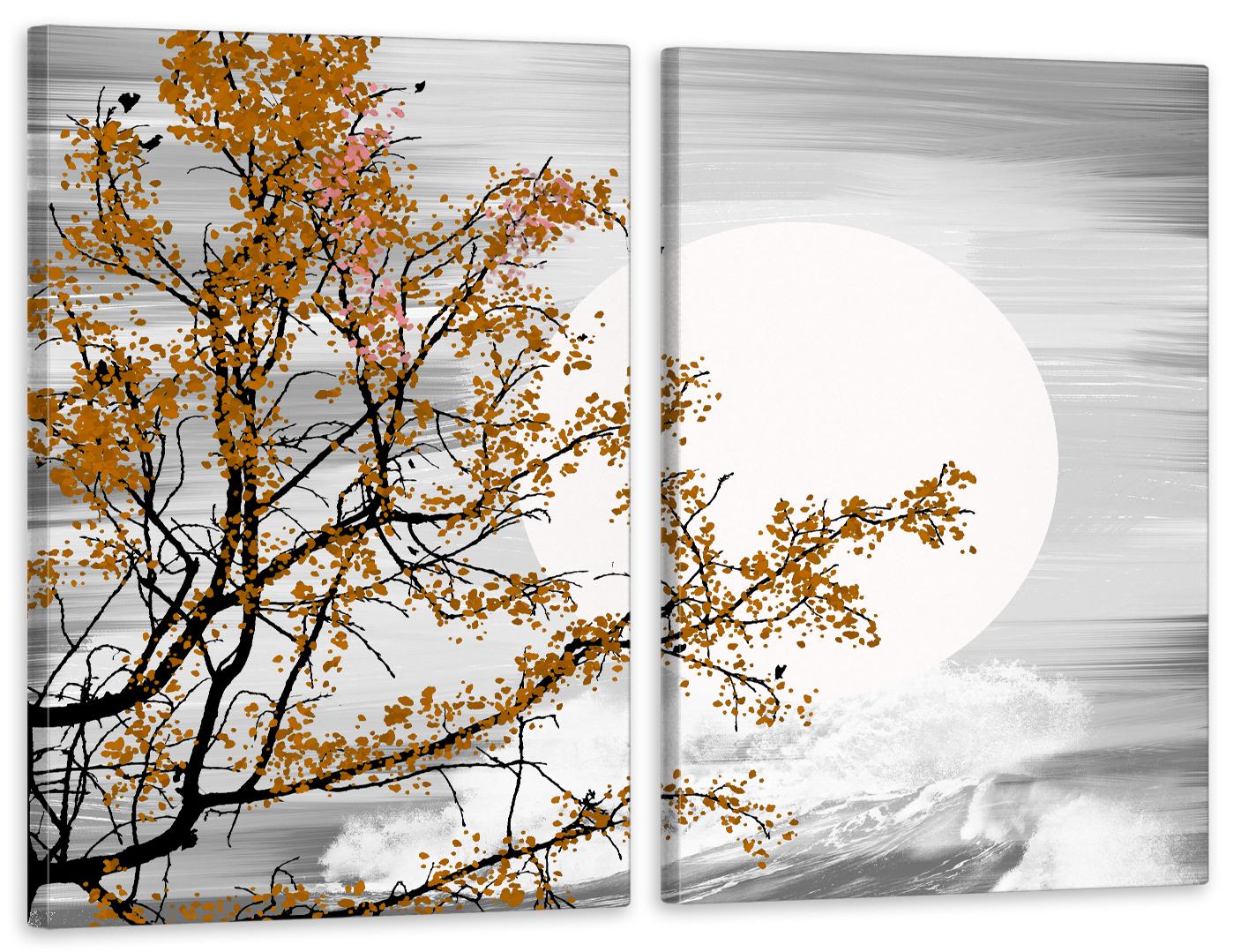 Картина модульная в гостиную/спальню Дерево в месяце 90х132 см (TLV-2_050)