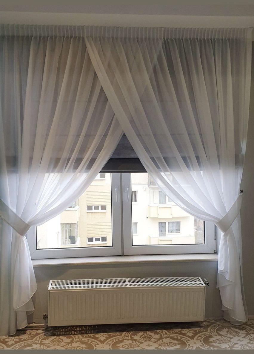 Шторки из шифона 3x2,7 м 2 шт. Белый (018дк)