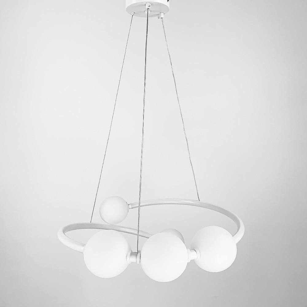 Люстра дизайнерская LED с акриловыми шариками Белый (901-600 WT LED/G9х2)