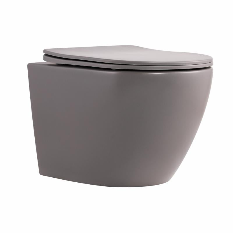 Унітаз підвісний Qtap Robin Ultra Quiet QTROB26SG48996 Stone з сидінням Slim Duroplast Soft-close Quick Release 520x365x340 мм Сірий (SD00055120)