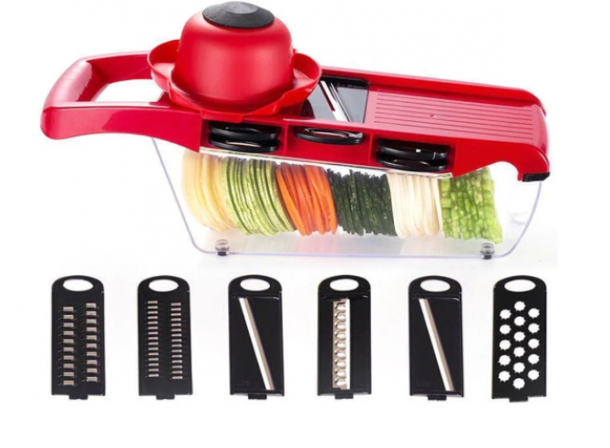 Мультислайсер для овощей и фруктов Mandoline Slicer с контейнером (1175165025) - фото 1 Мультислайсер для овощей и фруктов Mandoline Slicer с контейнером (1175165025) - фото 1