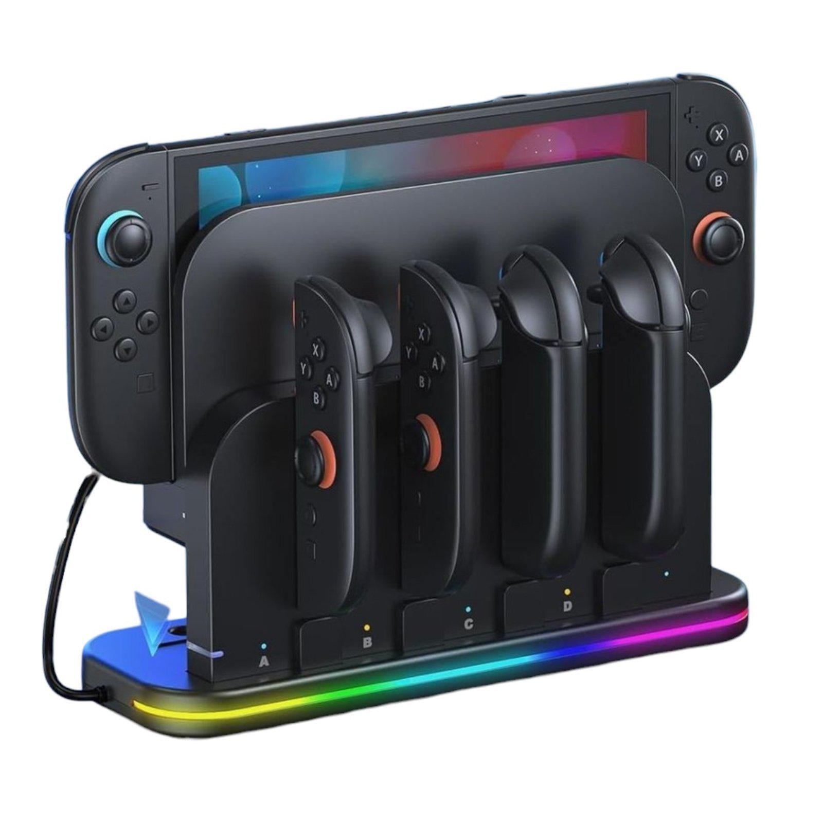 Зарядная станция для Nintendo Switch 2 / Joy-Con 2 с RGB-подсветкой и вентилятором охлаждения