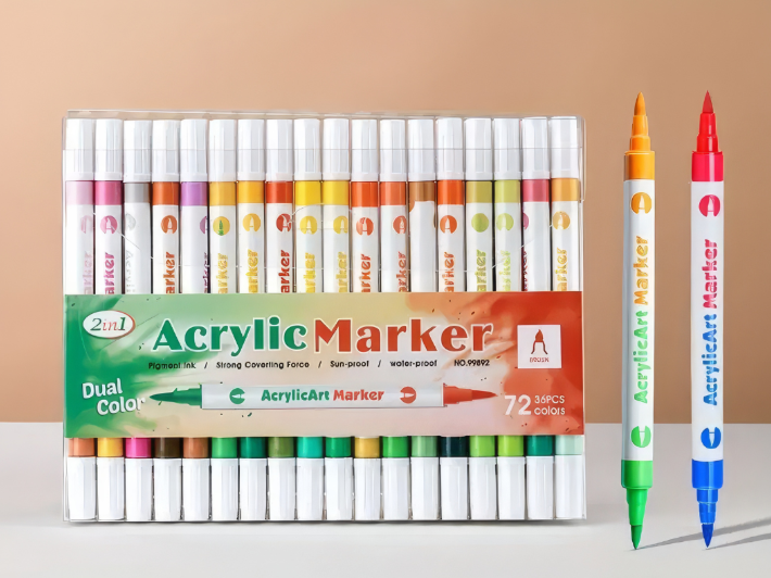 Набір акрилових маркерів на водній основі 36 шт. 72 кольорів (JH-SG-987PVC-72) - фото 1 Набір акрилових маркерів на водній основі 36 шт. 72 кольорів (JH-SG-987PVC-72) - фото 1