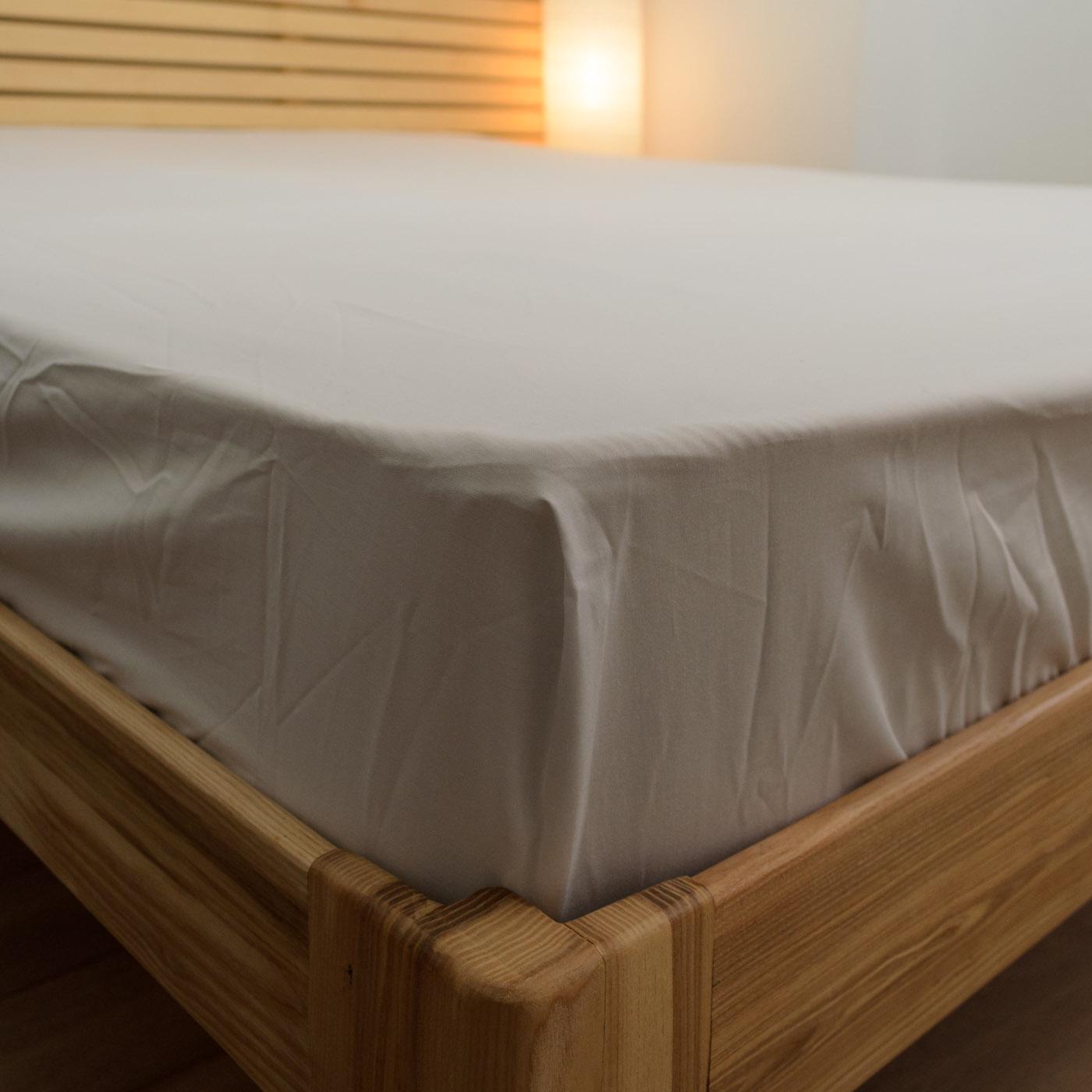 Простынь на резинке двуспальная сатин хлопок 125 г/м2 160х200х25 см Белый (chn-pnr-sa-160-25-white) - фото 4