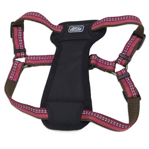 Шлея для собак Coastal K9 Explorer Harness с нагрудником светоотражающая 2,3-4,5 кг 1,6x30-45 см Черный/Бордовый (76484364457)