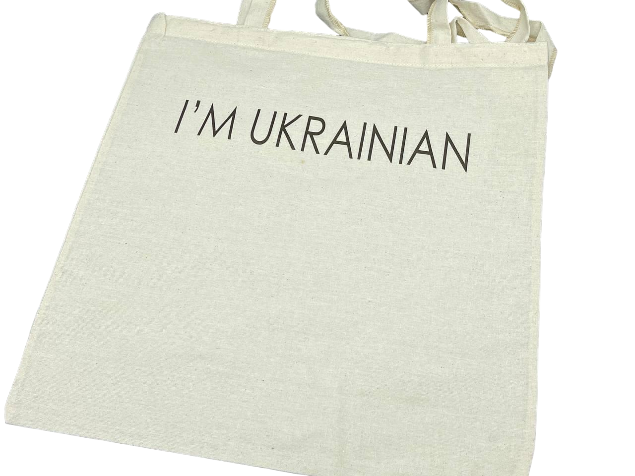 Сумка екошопер "I'm Ukrainian" з натуральної бавовни універсальна 38х36 см (S-113)
