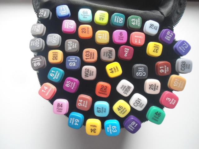 Маркеры для рисования двухсторонние фломастеры для скетчинга 48 шт. Черный