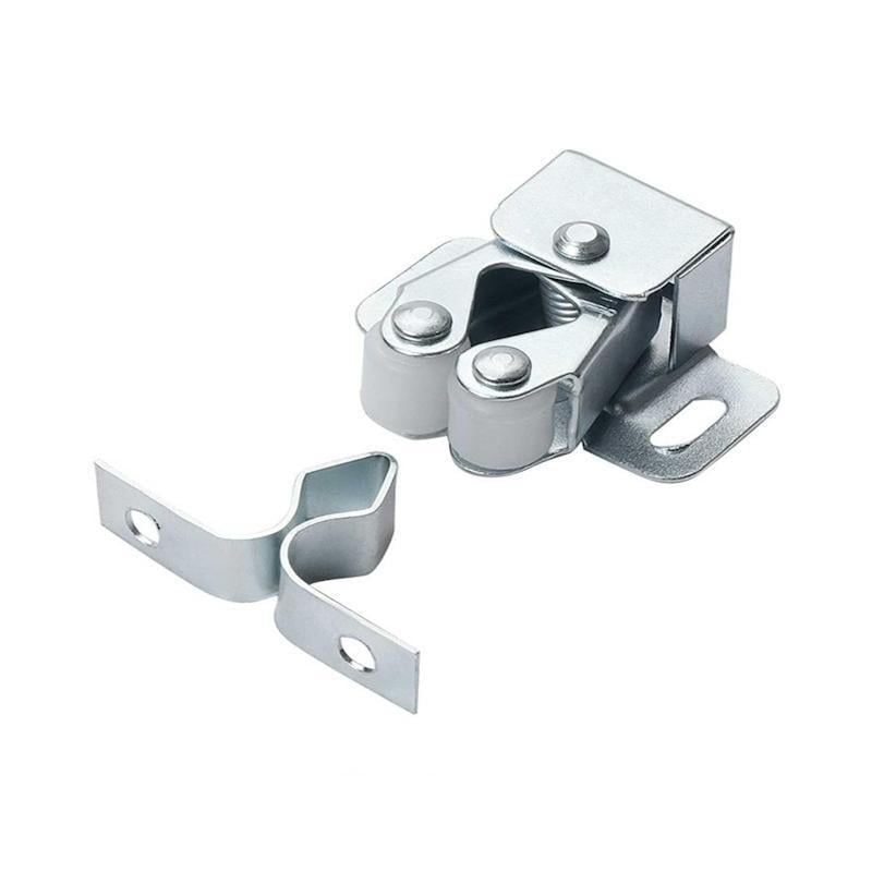 Мебельный замок роликовый металлический для закрывания дверей Серебристый (2789190565)