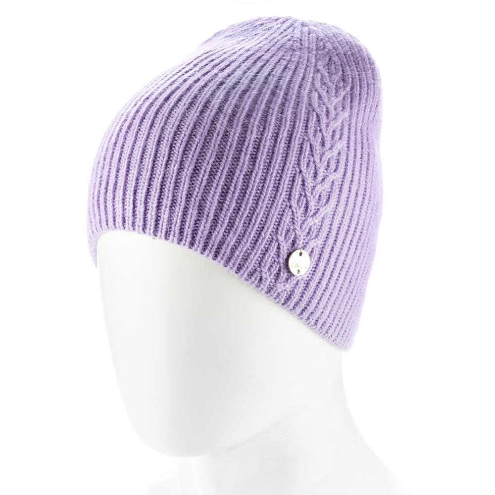 Шапка женская зимняя из ангоры Atrics WH903 с узором без отворота утепленная флисом Лавандовый - фото 1 Шапка женская зимняя из ангоры Atrics WH903 с узором без отворота утепленная флисом Лавандовый - фото 1