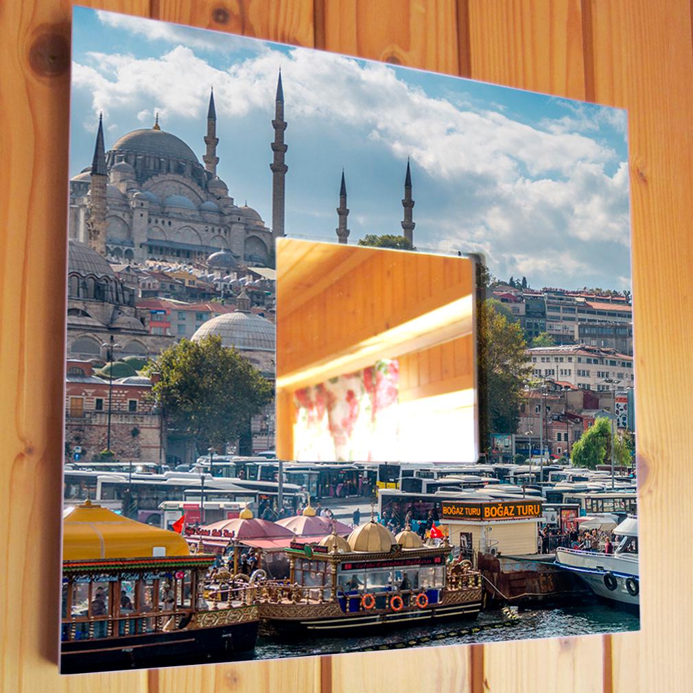 Зеркало декоративное с фото Стамбул Турция 260х260 мм (M03048)