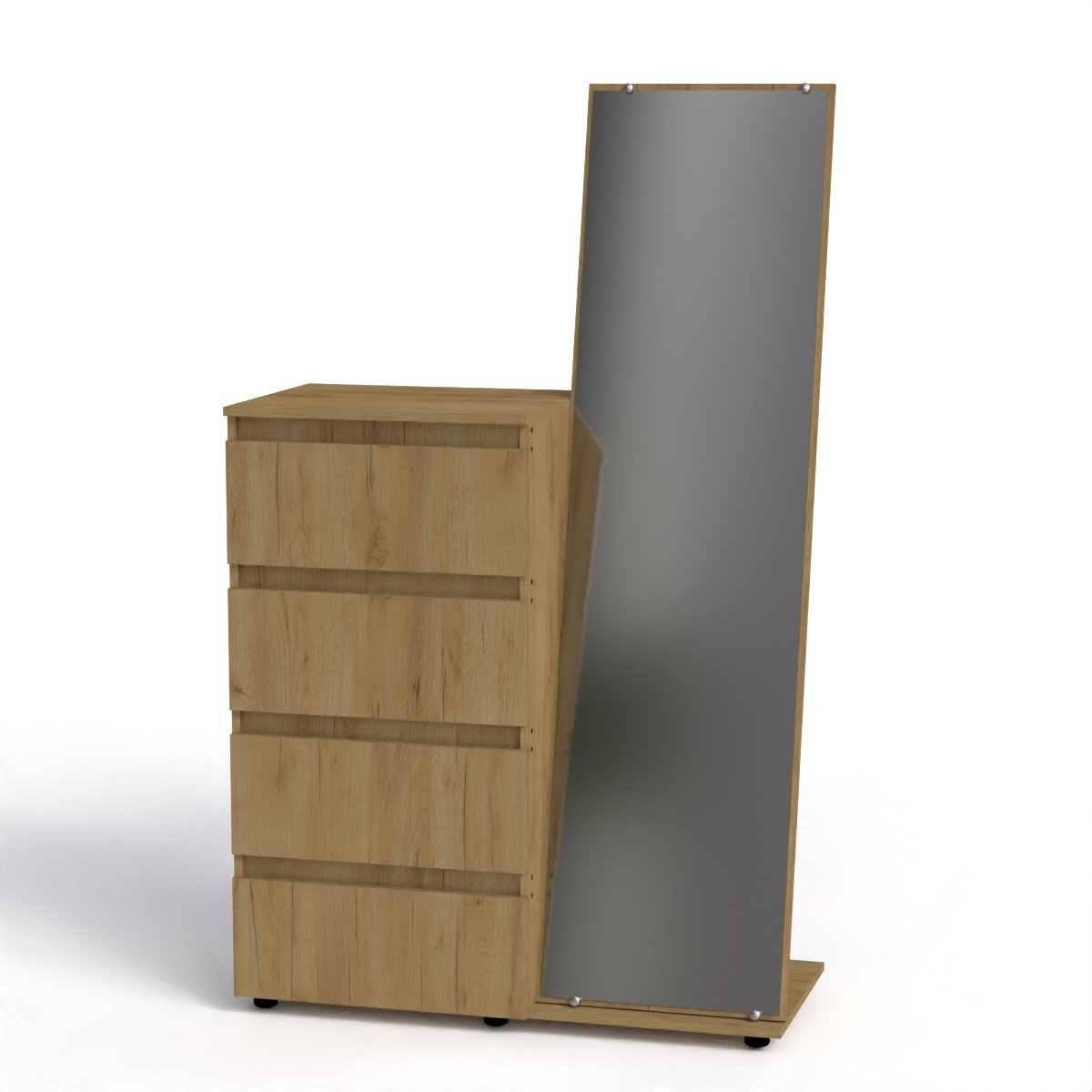 Комод з зеркалом Компаніт 100х45х166 см Дуб крафт золотой (16586)