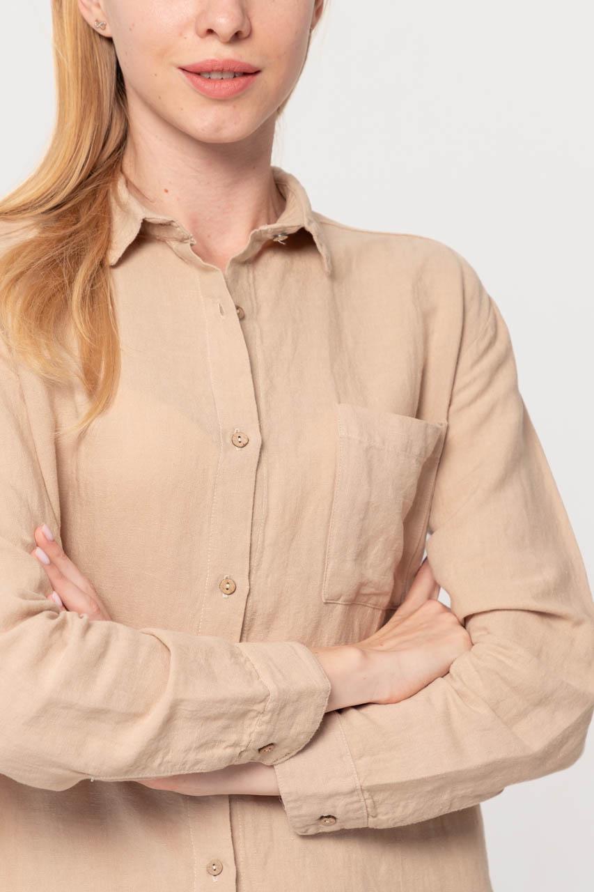 Рубашка домашняя Lotus Home Bruma длинная из льна S Бежевый (26843102) - фото 6 Рубашка домашняя Lotus Home Bruma длинная из льна S Бежевый (26843102) - фото 6