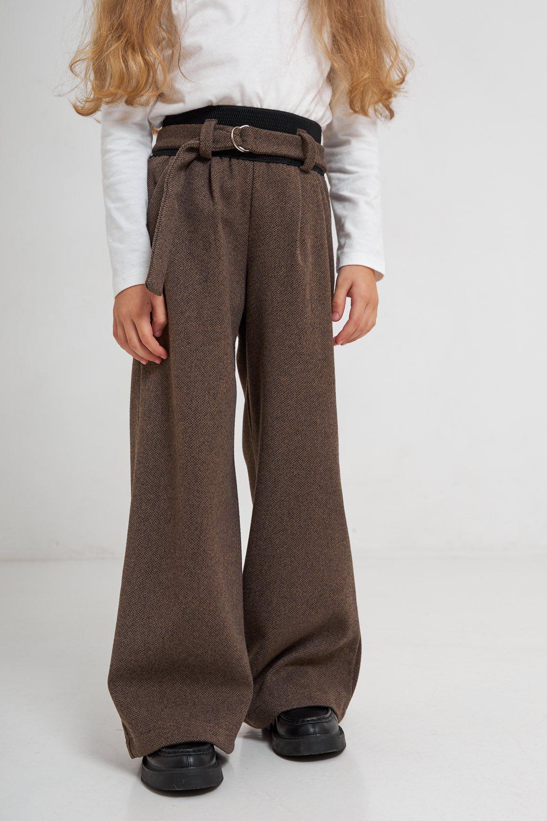 Брюки-палаццо для девочки Valza кашемировые 3415 164 см Коричневый