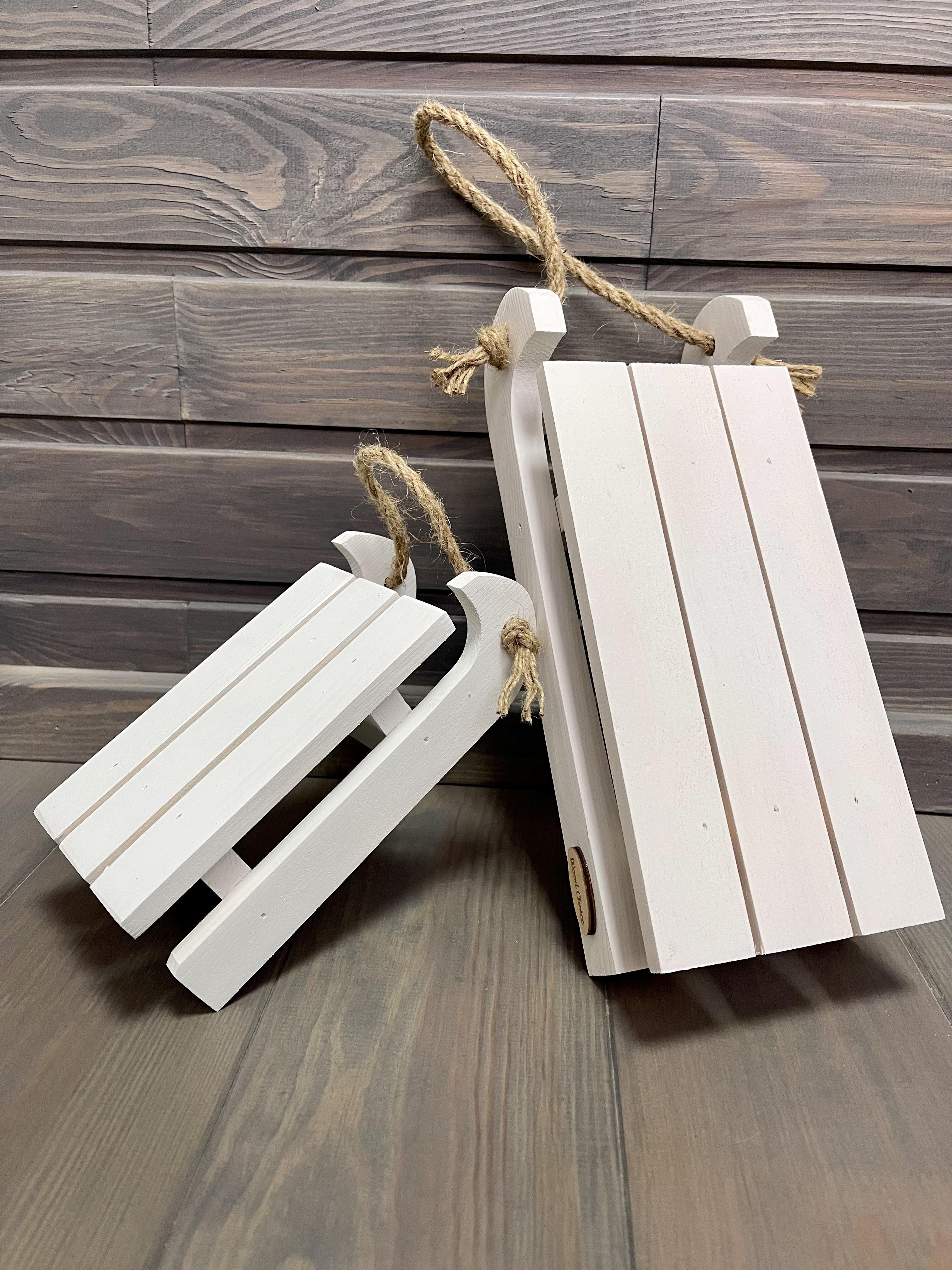 Санки декоративные деревянные 29х12 см Белый (55) - фото 3 Санки декоративные деревянные 29х12 см Белый (55) - фото 3