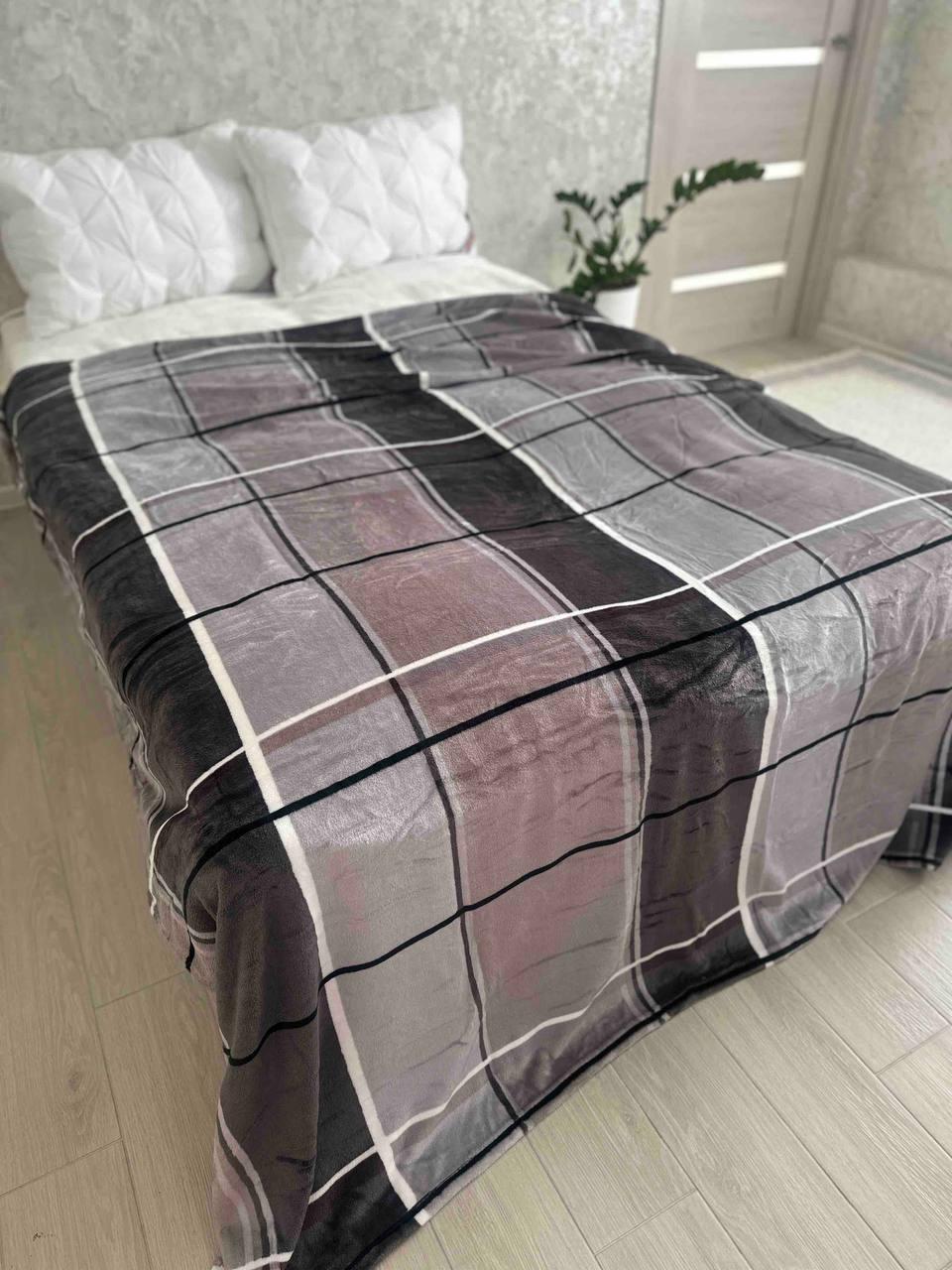 Плед велюровый евро 200x220 см Серый (Д-al-velurpl-009)