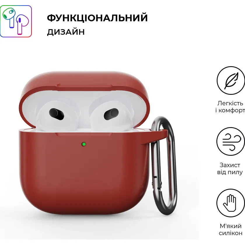 Чехол для наушников ArmorStandart Hang Case for AirPods 4 Scarlet (ARM81294) - фото 2 Чехол для наушников ArmorStandart Hang Case for AirPods 4 Scarlet (ARM81294) - фото 2