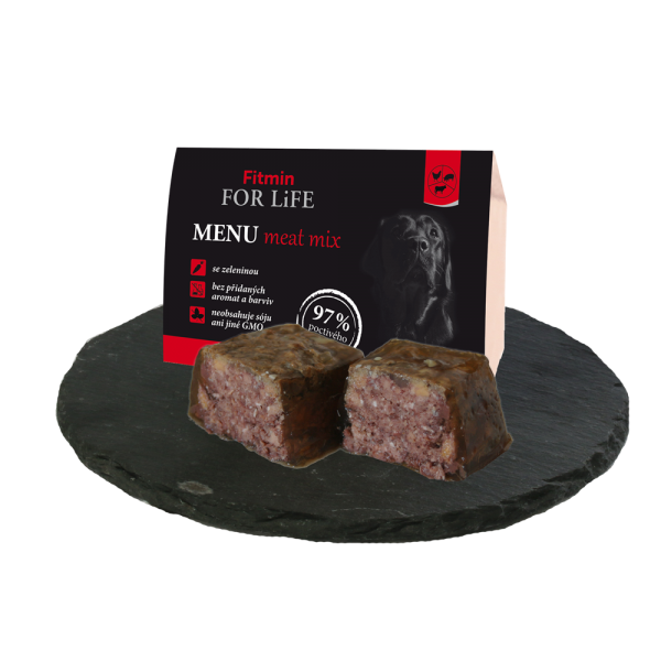 Корм комплексный влажный для взрослых собак Fitmin dog For Life MENU meat mix 350 г (A-008832)