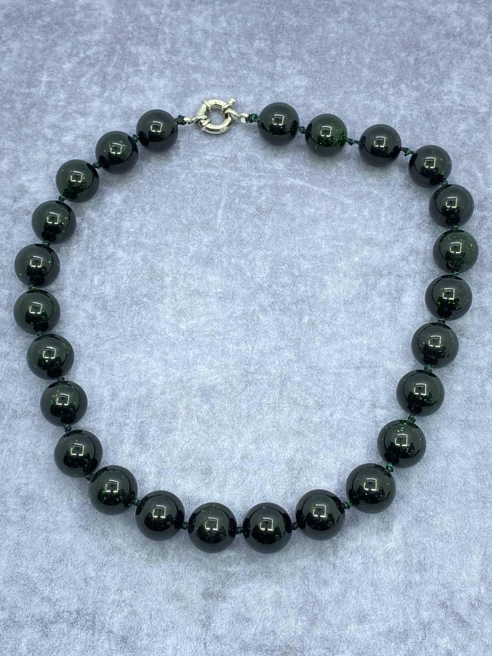 Бусы авантюрин зеленый 44 см Зеленый (663)