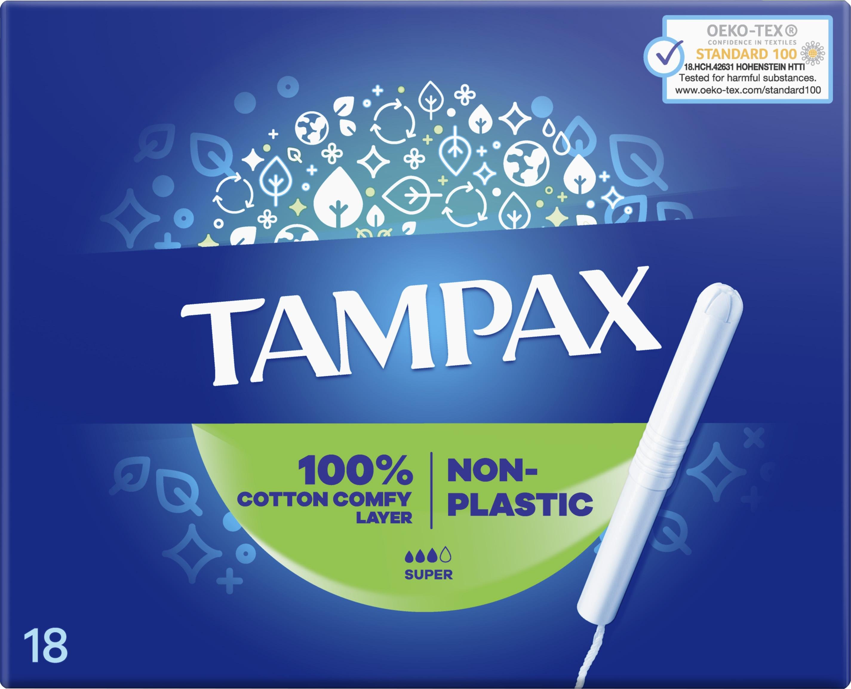 Тампони Tampax Super з аплікатором 3 краплі 18 шт. (14165)