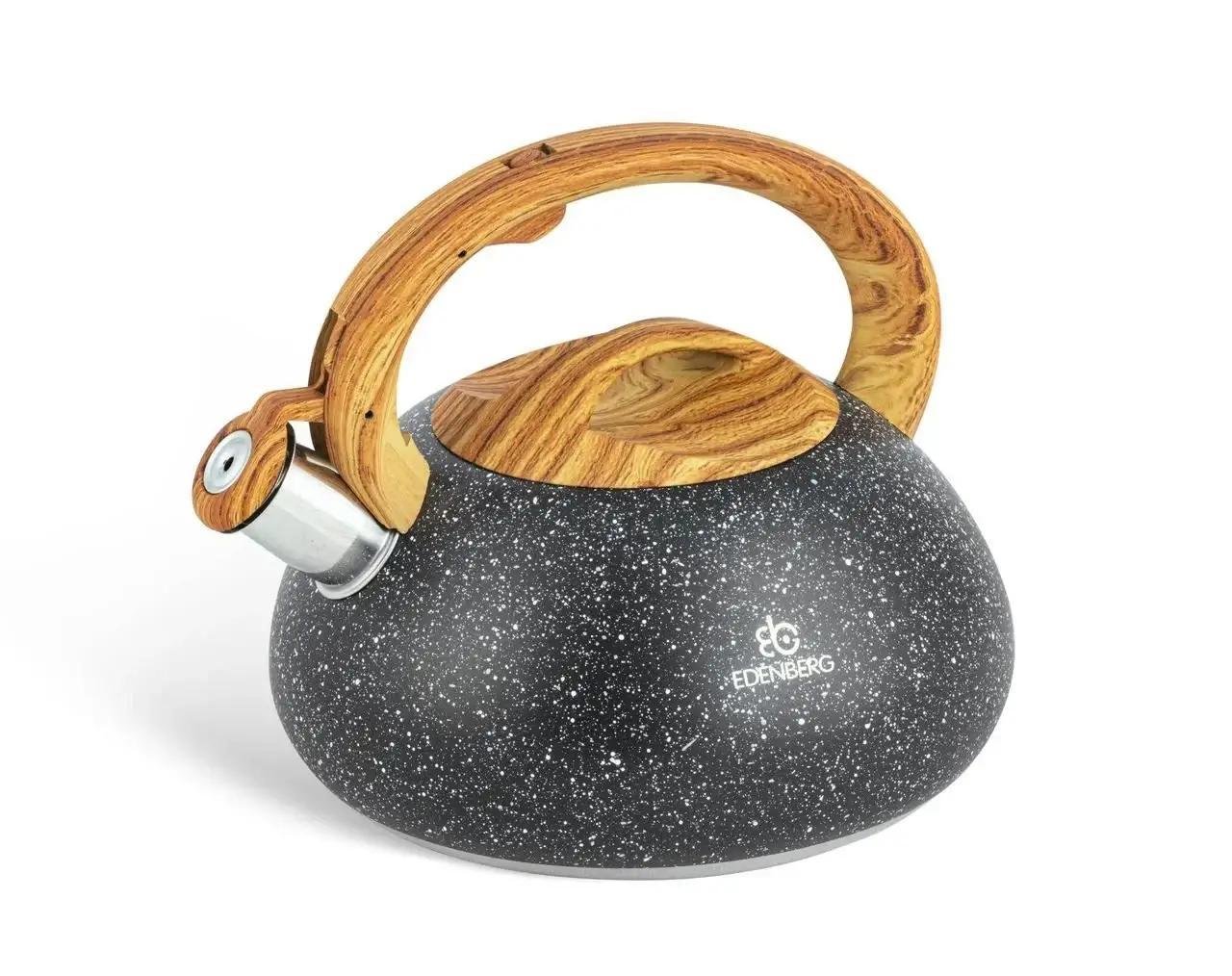 Чайник зі свистком для індукційних плит Edenberg EB-8802 3 л з нержавіючої сталі Сірий (2530556726) - фото 3 Чайник зі свистком для індукційних плит Edenberg EB-8802 3 л з нержавіючої сталі Сірий (2530556726) - фото 3