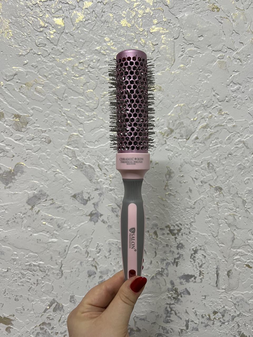 Щетка-брошь для волос металлокерамика Salon Professional 98063 HHD 35 мм