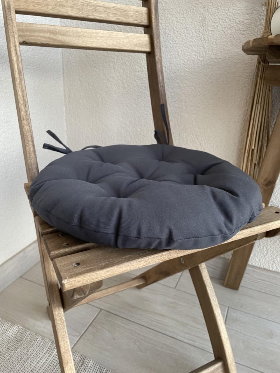 Подушка на стул с завязками круглая Color 40х40х5 см Серый - фото 3 Подушка на стул с завязками круглая Color 40х40х5 см Серый - фото 3