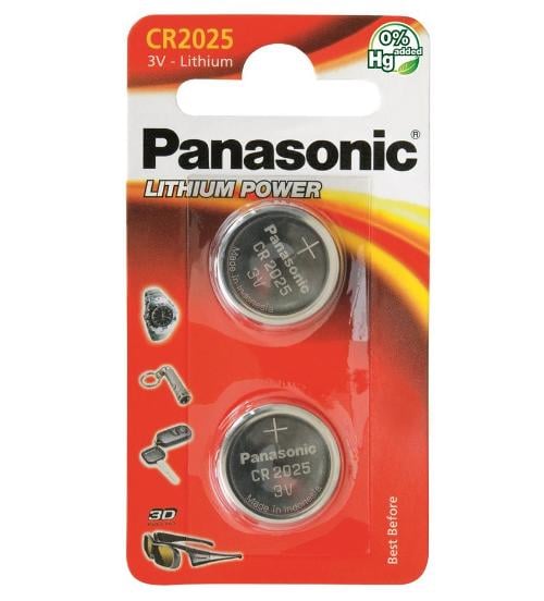 Батарейка литиевая Panasonic CR2025 Lithium CR-2025EL/2B 3-6В Блистер 2 шт. (11401242)