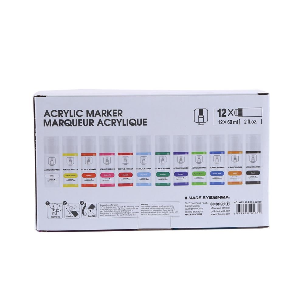 Маркеры акриловые 60 мл 12 цветов (37-122205) - фото 10 Маркеры акриловые 60 мл 12 цветов (37-122205) - фото 10
