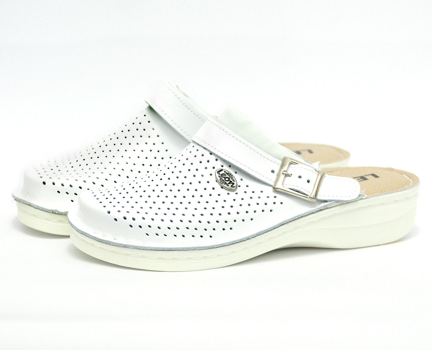 Женские сабо кожаные Leon V202 р. 37 Белый - фото 2
