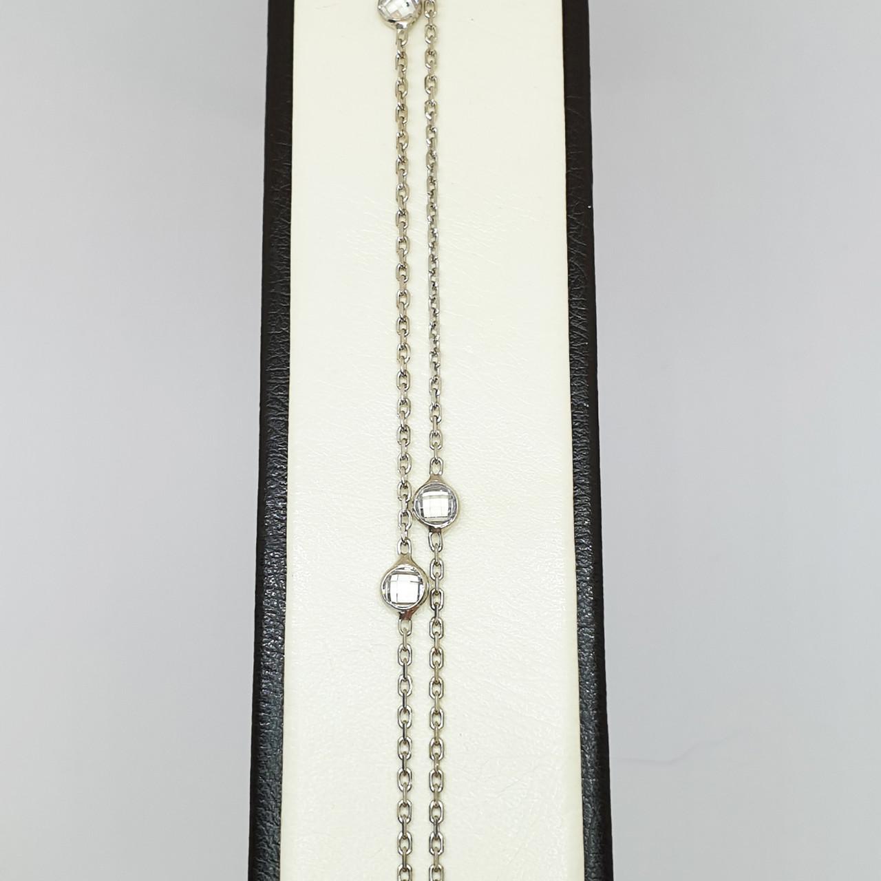 Колье серебряное с кубическим цирконием 100 см 6,24 г - фото 2