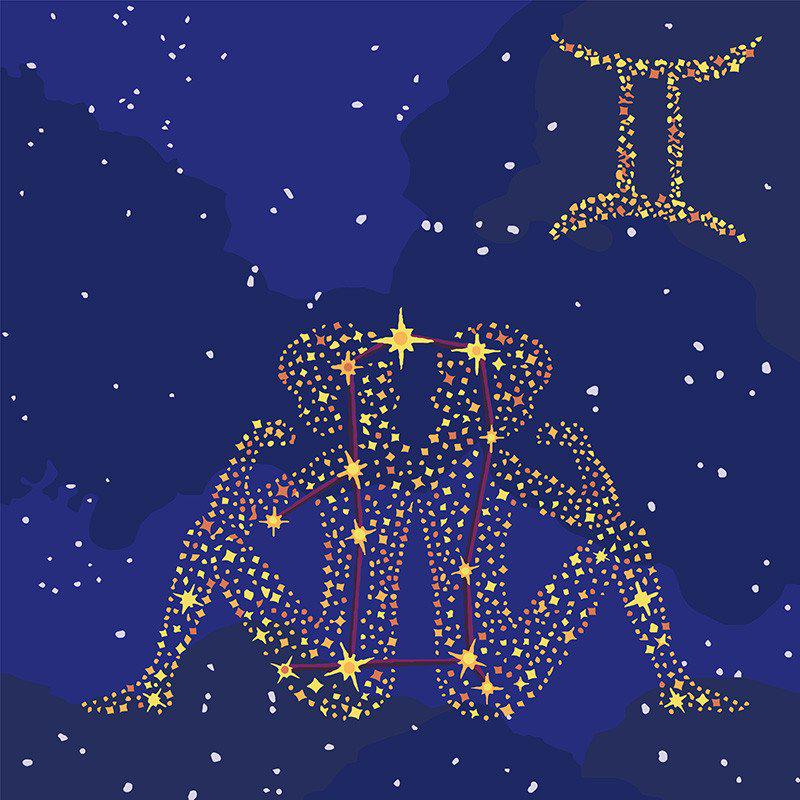 Картина по номерам Идейка "Звездный знак Близнецы" с краской металлик 50х50 см (KH9506)