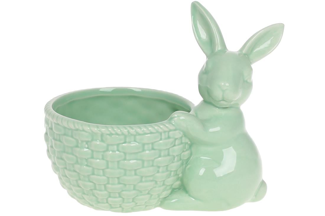 Кашпо Кролик с корзиной BonaDi 16 см (733-391)
