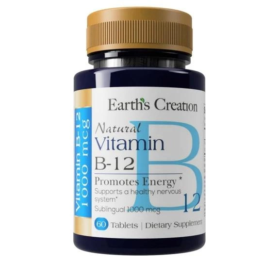 Вітамін Б12 Earth‘s Creation Vitamin B-12 1000 мкг 60 сублінгвальних таблеток (000021627)