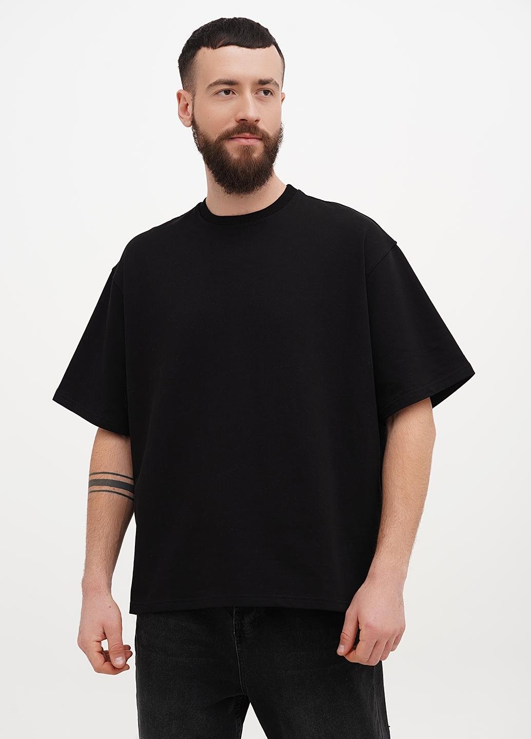 Футболка чоловіча Hibrand петля оверсайз Чорний (Mn093)