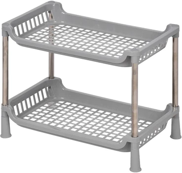Етажерка Fabrika Home 2-х ярусна 27,5х17х22 см Сірий (FK0247)